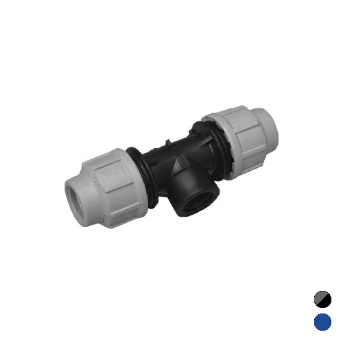 TEE A 90  °  C/DERIVAZIONE FEMMINA IKARO RACCORDO PER POLIETILENE- 3/4 x 20- IKARO- pezzi 1