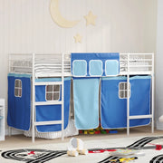 Struttura del Letto Loft per Bambini con Tendine Bianco e Blu 42020815