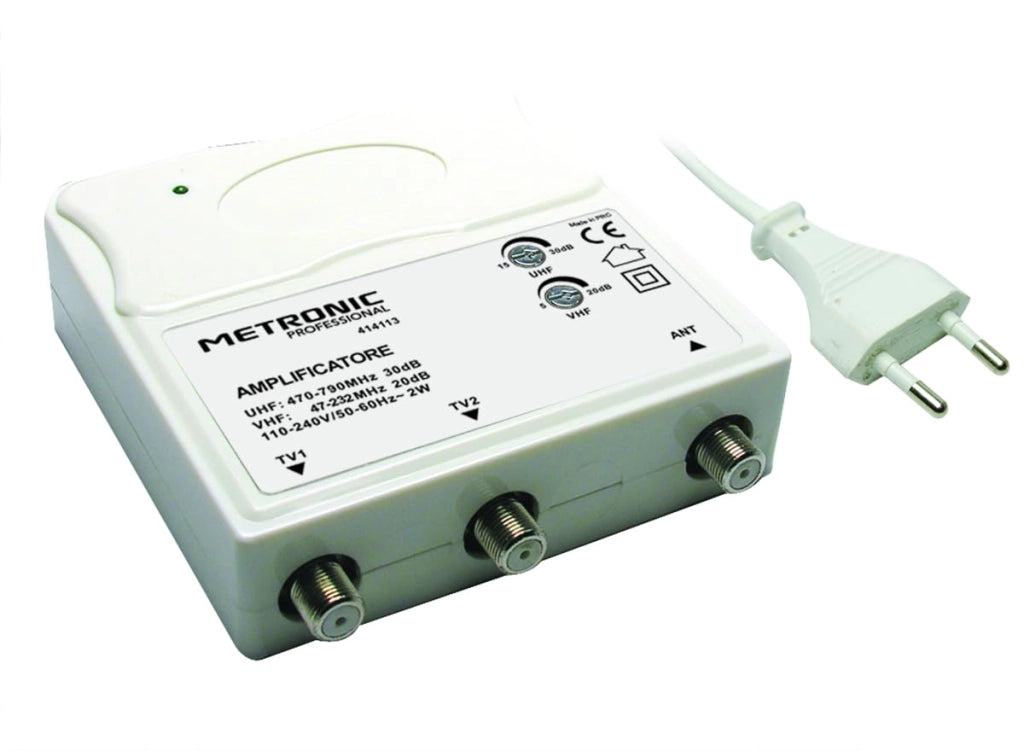 Amplificatore per Antenne Tv da Interno 1 in 2 Out