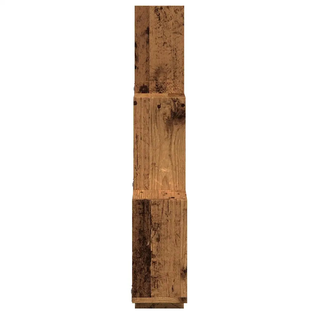 Mensola a Muro a Cubo Legno Antico 78x15x93cm Legno Multistrato 856594
