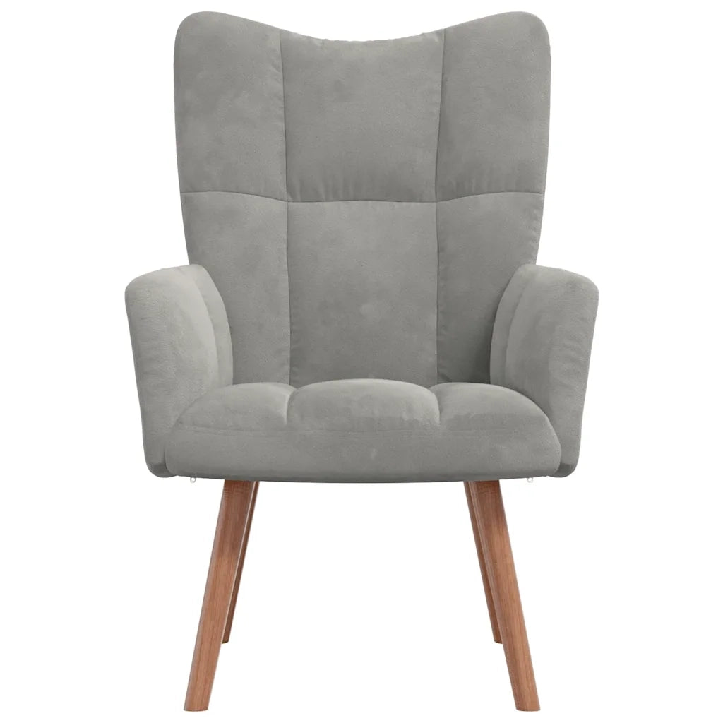 Sedia Relax Grigio Chiaro in Velluto 328051