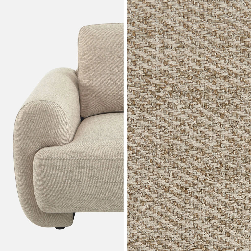 Divano in tessuto, 2 posti, beige