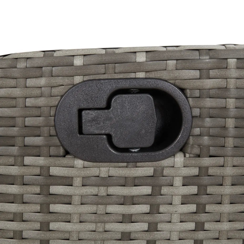 Set da Pranzo da Giardino 7 pz con Cuscini in Polyrattan Grigio