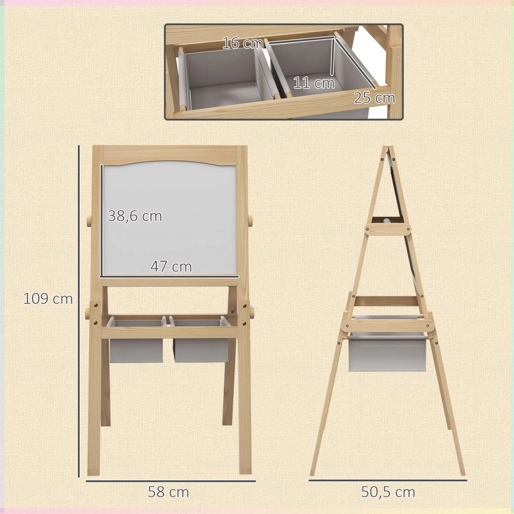 Tavolo da disegno per bambini ¨C zephmum ¨C ardoise e bianco 58x50.5x109 cm