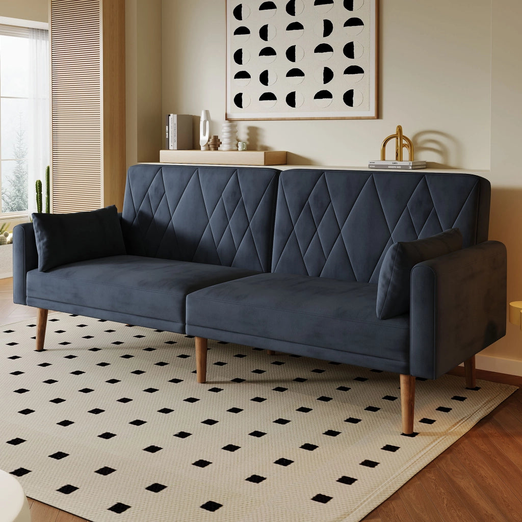 Divano Letto 2 Posti in Velluto ¨C MINIMAL ¨C Grigio