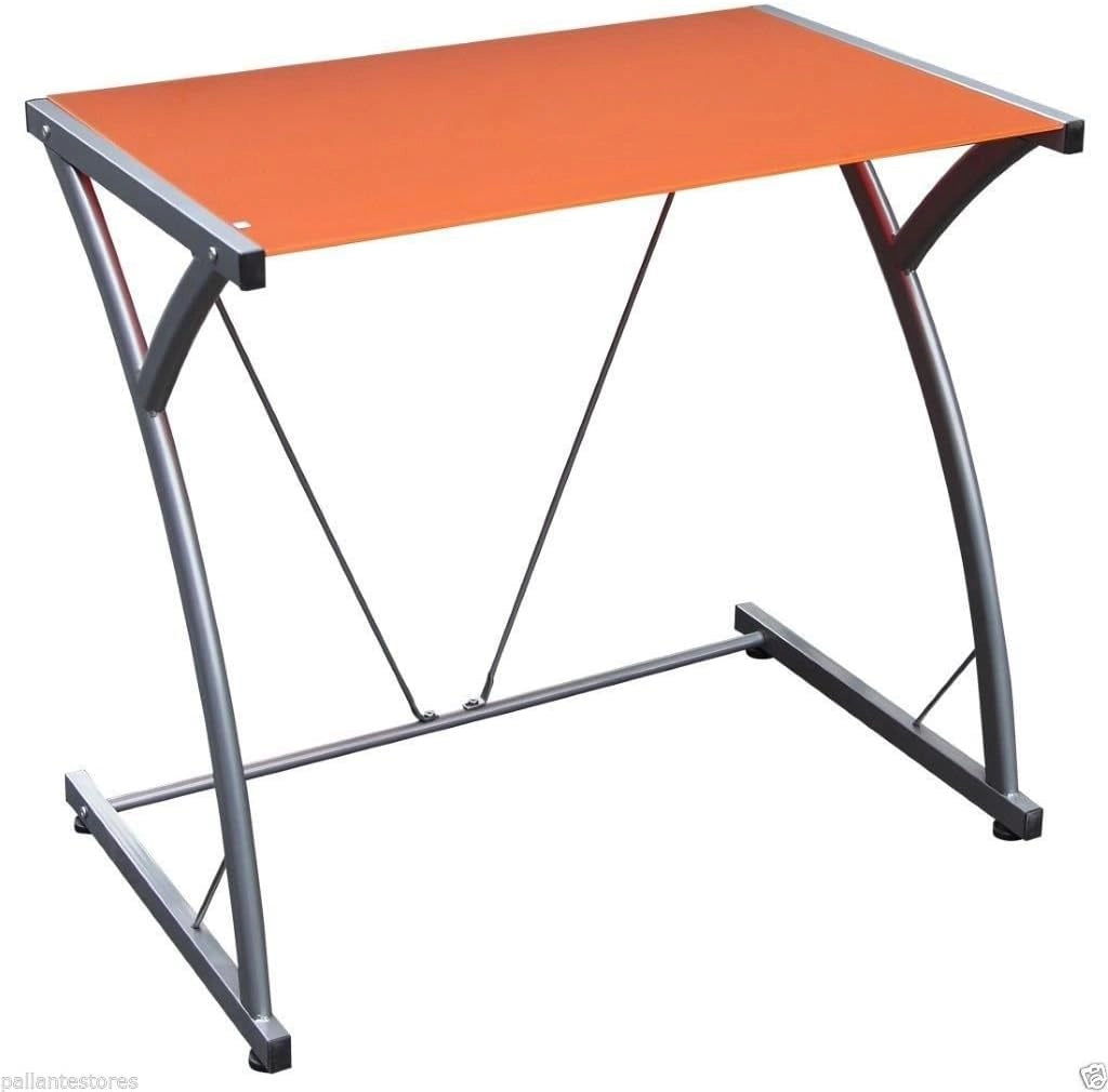 SCRIVANIA PC VETRO TEMPERATO DESIGN Z TAVOLO STUDIO UFFICIO STRUTTURA FERRO