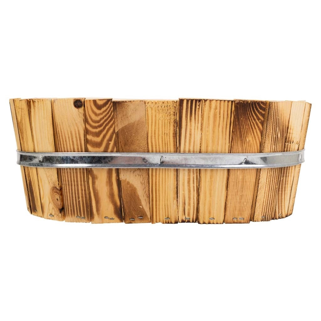 Cesto in legno e corda marrone 33x23x12h