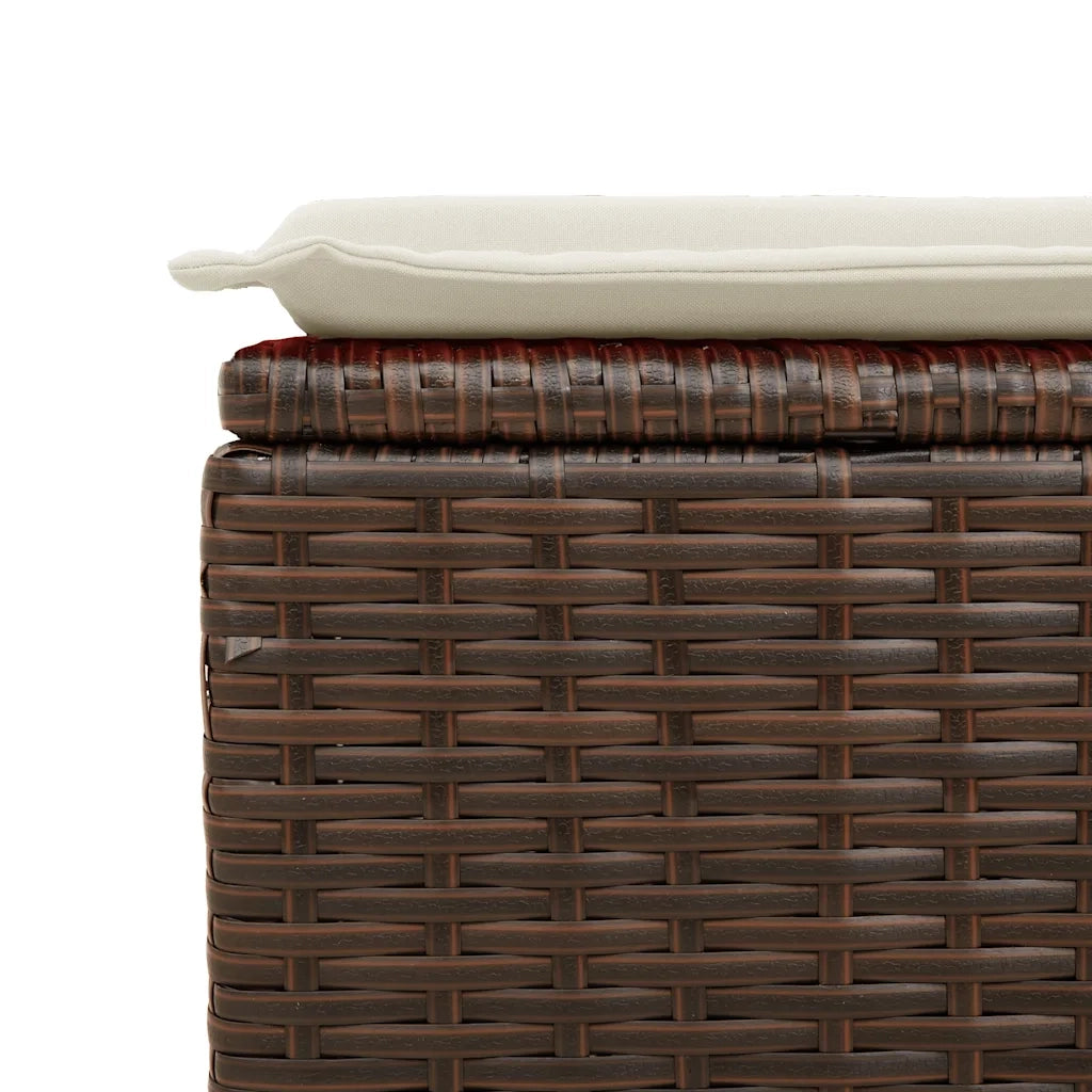 Set Divano Giardino 4 pz con Cuscini Marrone Polyrattan Acacia 3328686