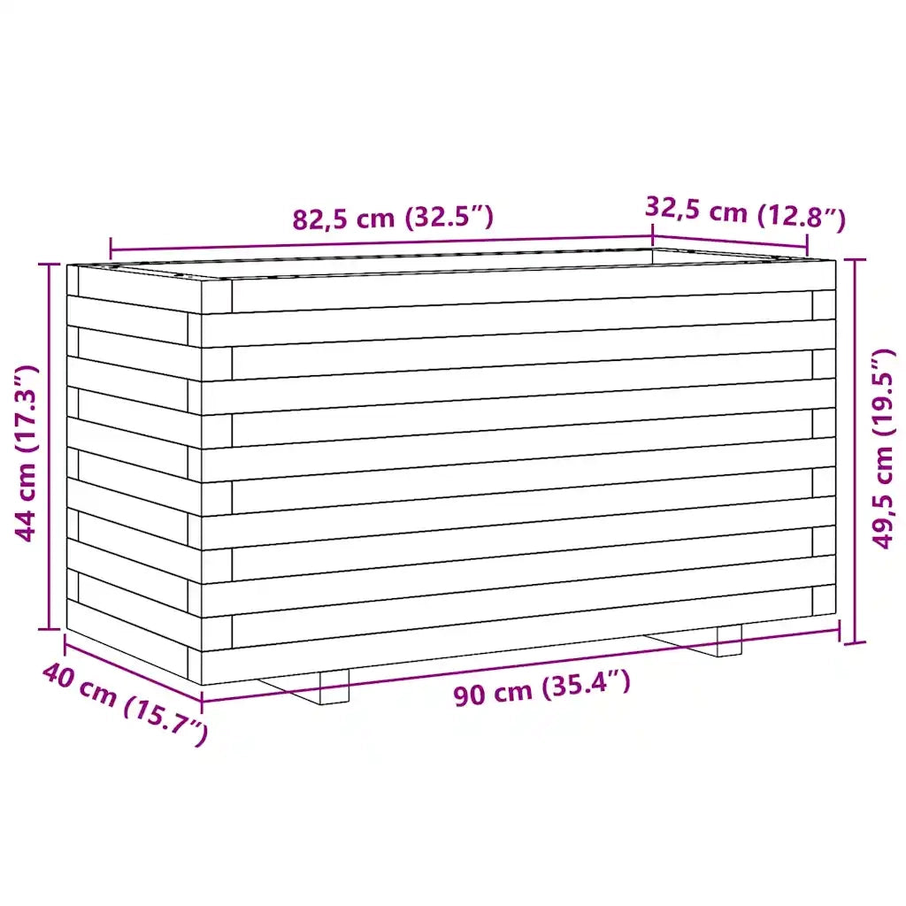 Fioriera da Giardino 90x40x49,5 cm in Legno di Pino Impregnato 847377