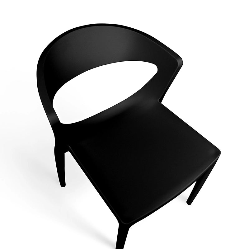 Set di 2 sedie impilabili in plastica nera – Gaia - SD10GAPP
