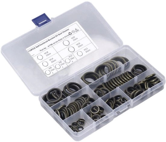 Set di Gomme di Aria - 110 Pezzi - Resistenti ad Alta Temperatura - Gomma - Difesa da Corrosione - Cassetta di Stoccaggio - Utilizzo Versatile - Difesa da Corrosione