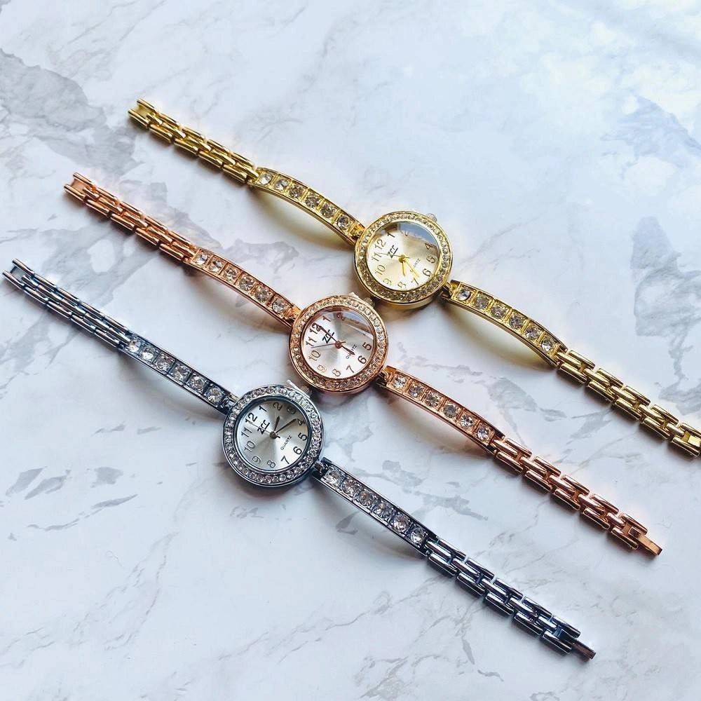 Trade Shop - Orologio Bracciale Zcc Da Polso Donna Acciaio Con Brillantini Quarzo Analogico -