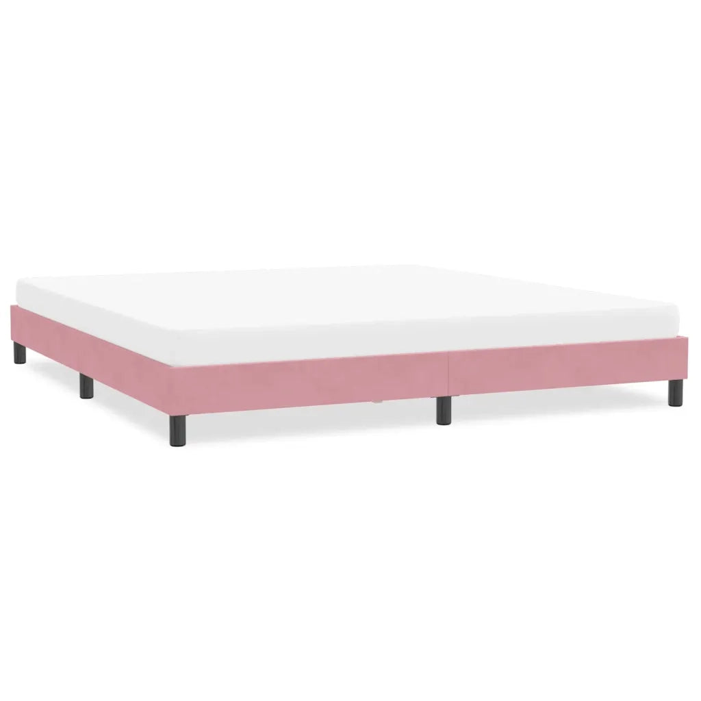 Giroletto senza Materasso-Struttura Letto Rosa 200x220 cm Velluto