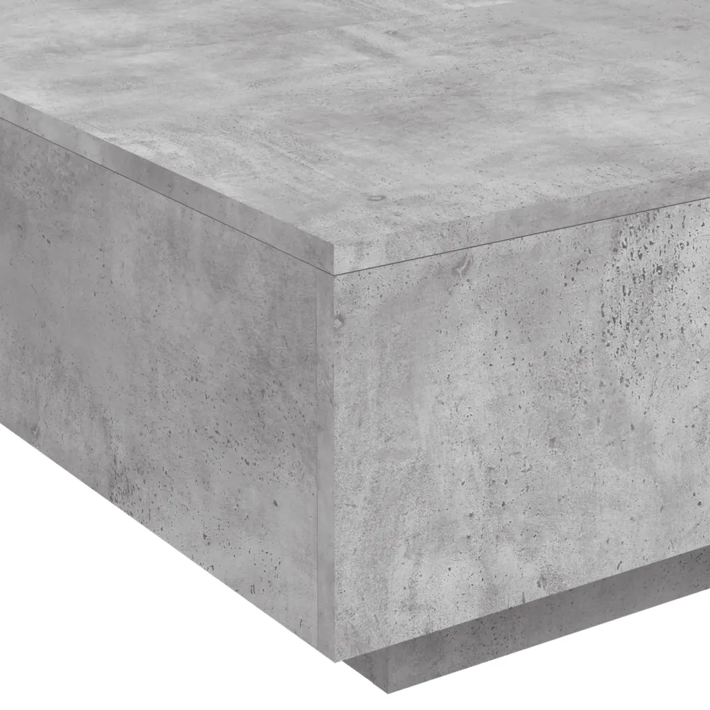 Tavolino Salotto-Tavolino da soggiorno-Tavolo Grigio Cemento 80x80x31 cm Legno Multistrato