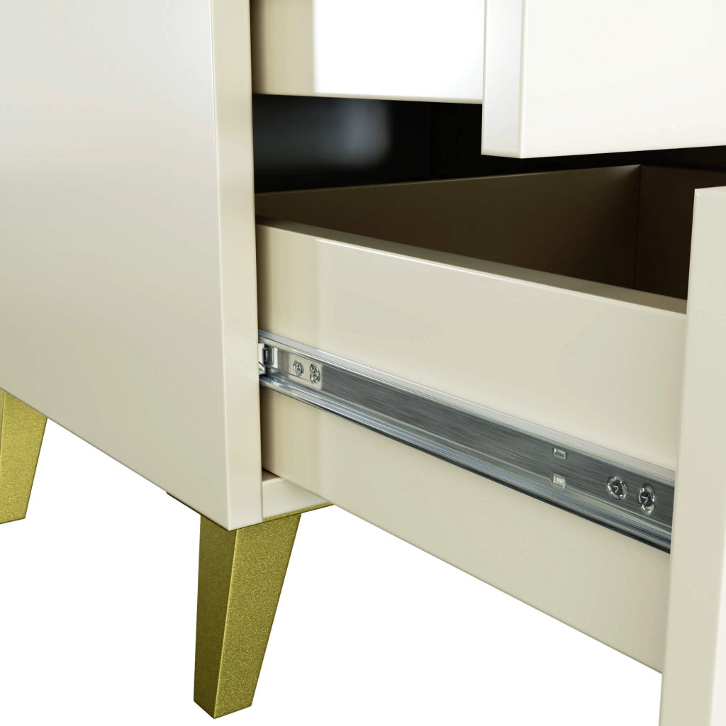 Comodino AKORD MOBI color cashmere con 3 cassetti L40 x H58 x P37 cm