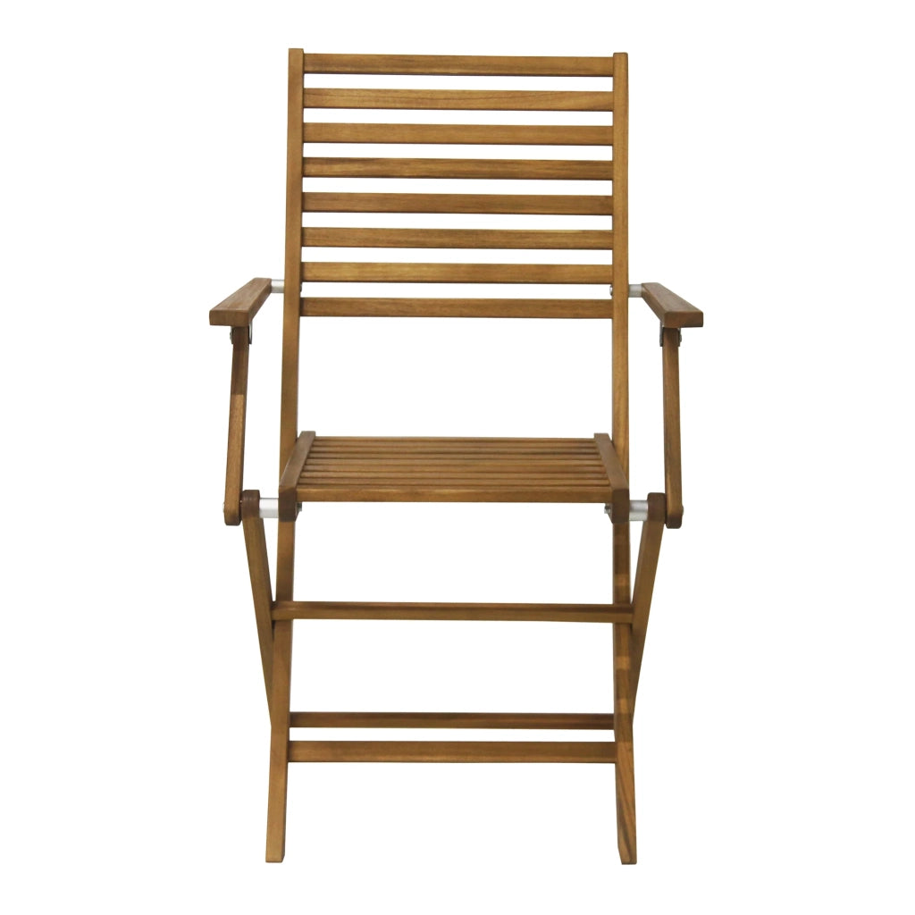 Set di 2 sedie pieghevoli da giardino Simo in legno di acacia, con dettagli in alluminio (56x53x92 cm)