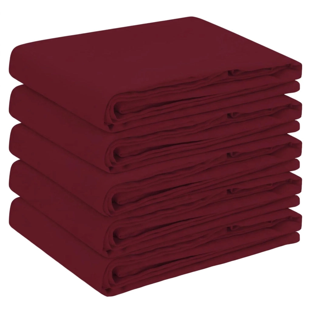 Tovaglia da Tavolo 5 pz Rosso Vino 90 x 90 cm Poliestere 42040176