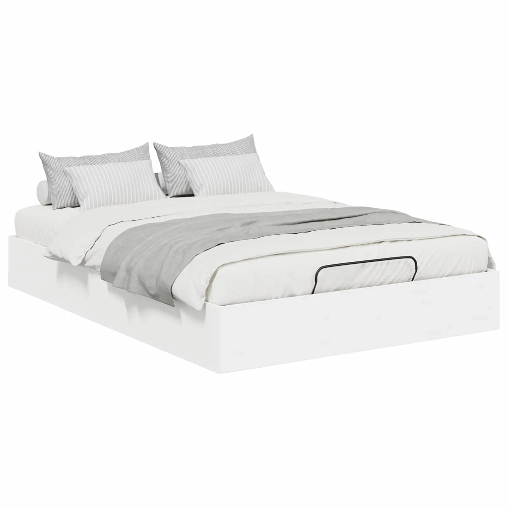 Letto matrimoniale | Letto per adulti | Letto ottomano Bianco 193 x 120 x 25 cm Legno ingegnerizzato