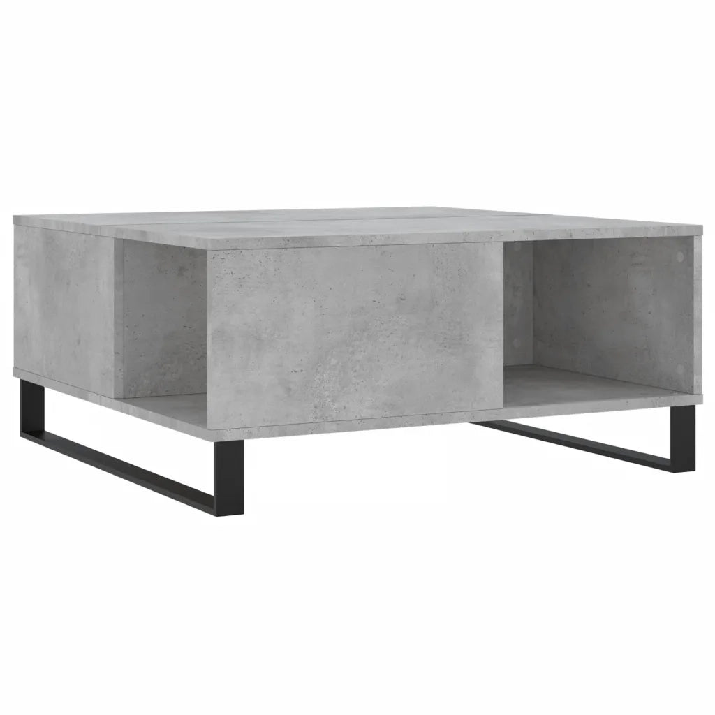 Tavolino Salotto-Tavolino da soggiorno-Tavolo Grigio Cemento 80x80x36,5 cm Legno Multistrato 284063