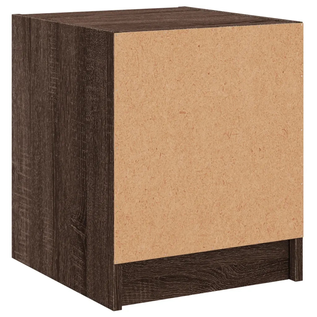 Comodini con Ante in Vetro 2pz-Set di 2 Tavolino da notte Rovere Marrone 35x37x42 cm