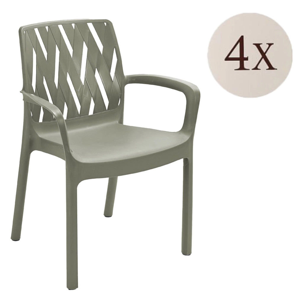 Rumley, Sedia da Esterno 4 Sedie Made in Italy, Verde