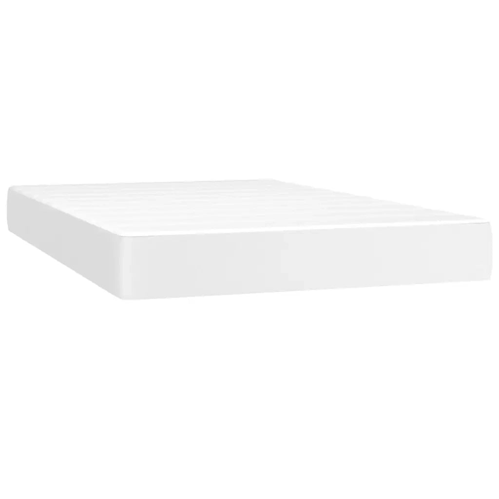 Giroletto Molle con Materasso e LED Bianco 120x200cm Similpelle 3134094