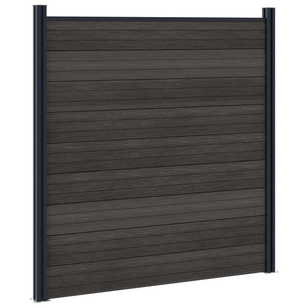 Set di Recinzione 5 pz 792 x 186 cm WPC e Alluminio Nero 3429423
