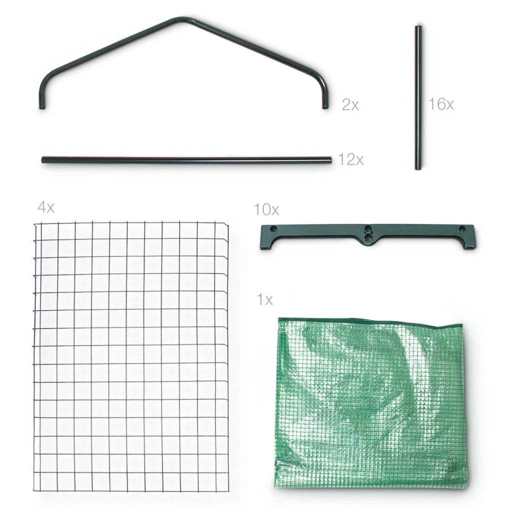 Serra da giardino in metallo 70 x 160 x 50 cm fioriera in plastica 1613004
