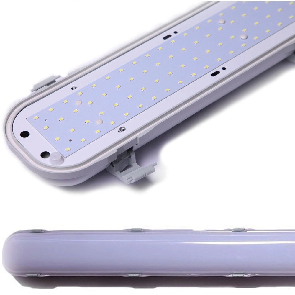 Trade Shop - Plafoniera Led Impermeabile 150cm Con Luce Integrata 6500k Copertura Opaca 60w -