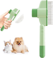 Spazzola per Gatti Auto Pulente - Ideale per Gatti con Capelli Lunghi e Corti (Verde)