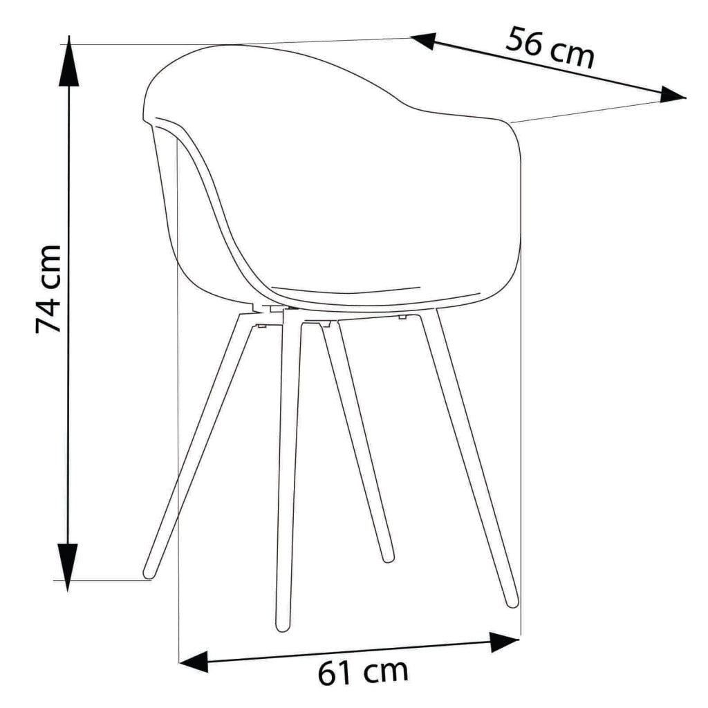 Poltrona da Giardino in Plastica Alluminio cm 56x61x74 - DYNA