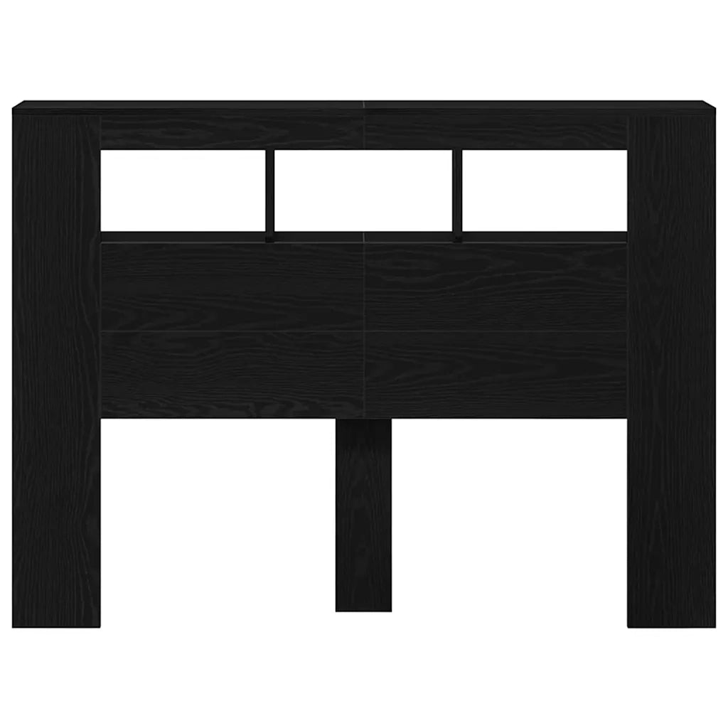 Testiera | Testata LED con strisce LED Rovere Nero 140 x 18,5 x 103,5 cm