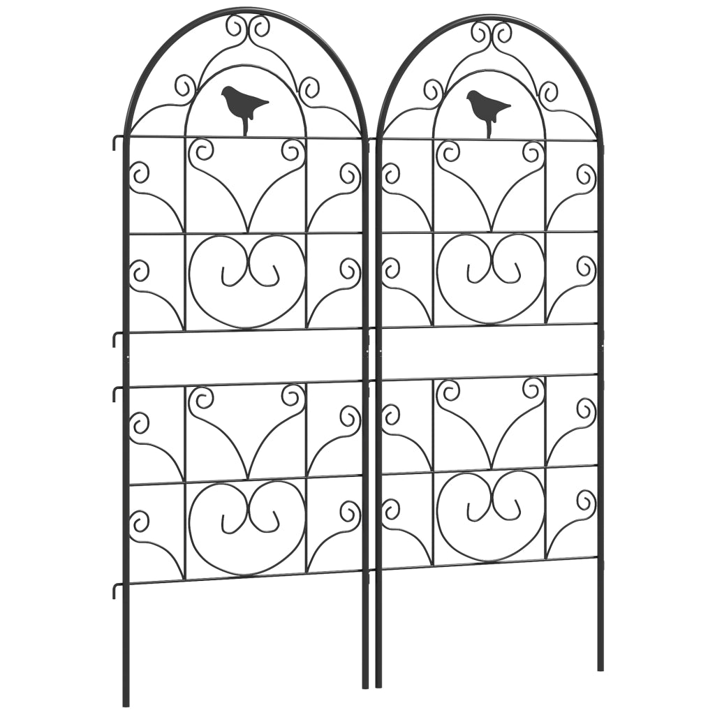 SPALLIERA Set da 2 pezzi 50x120 cm Metallo Nero