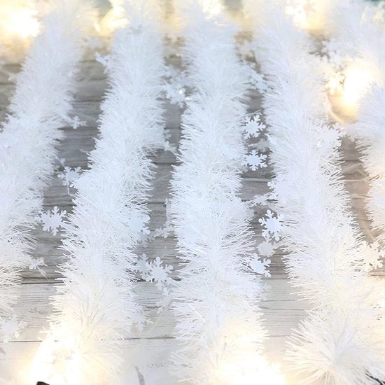 Decorazione di Natale a forma di slitta - 10 m - Fili di neve bianca - Slitta di Natale - Decorazione di vetro - 5 pezzi - Materiali sintetici
