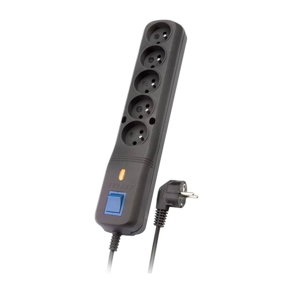 Prolunga LESTAR LV 530W con presa da 1,5 m 230 V CA per interni, nera