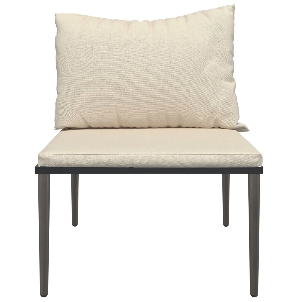 Divano componibile-Divano Centrale da Giardino con Cuscini in Polyrattan Grigio 614953