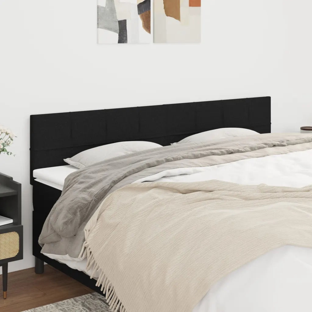 Testiera | Testata Nera 180x5x78/88 cm in Tessuto