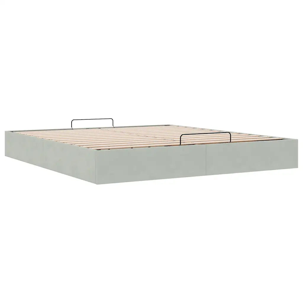 Struttura Letto Pouf senza Materasso-Giroletto con contenitore 160x200 cm in Velluto 959128