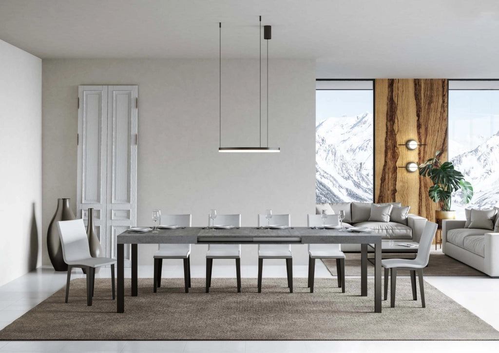 Tavolo allungabile 90x180/440 cm Every Cemento telaio Antracite