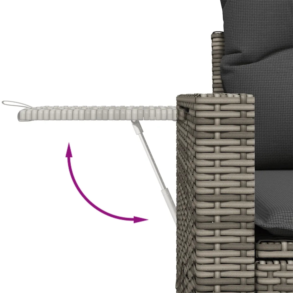 Set Divano da Giardino 6 pz con Cuscini Grigio in Polyrattan 3220209