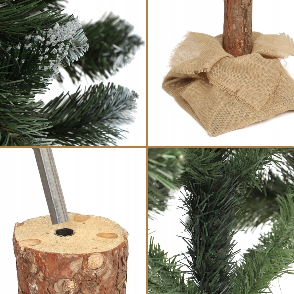 Albero di Natale artificiale KADAX su tronco, 160 cm, realistico, denso, a forma di diamante, stabile.