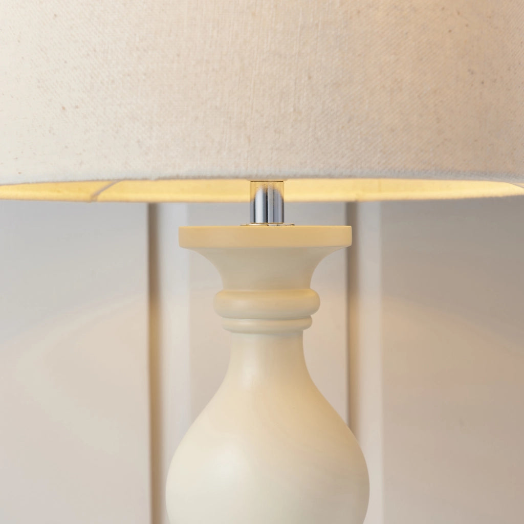 Lampada da tavolo classica legno ecru paralume E14 Endon