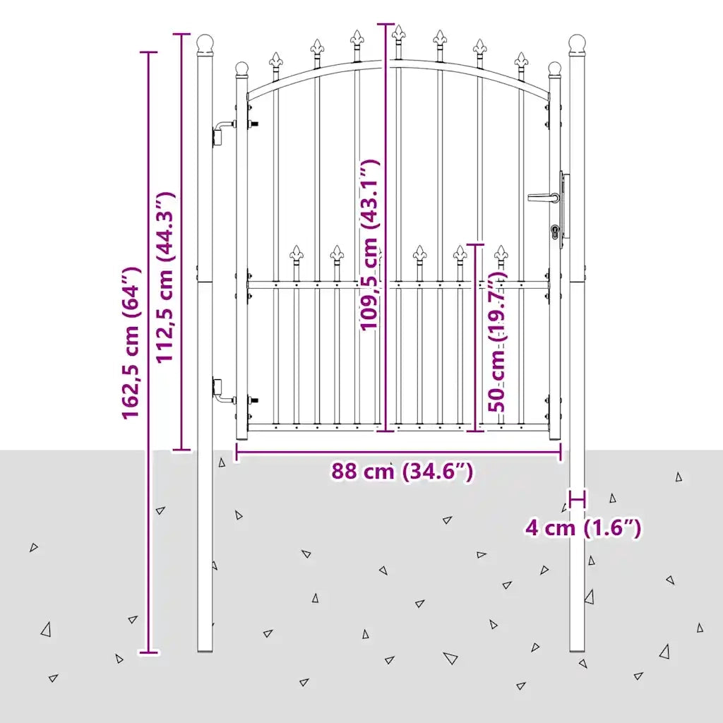 Cancello della recinzione con punte EMMEN 125 x 100 cm 42009018