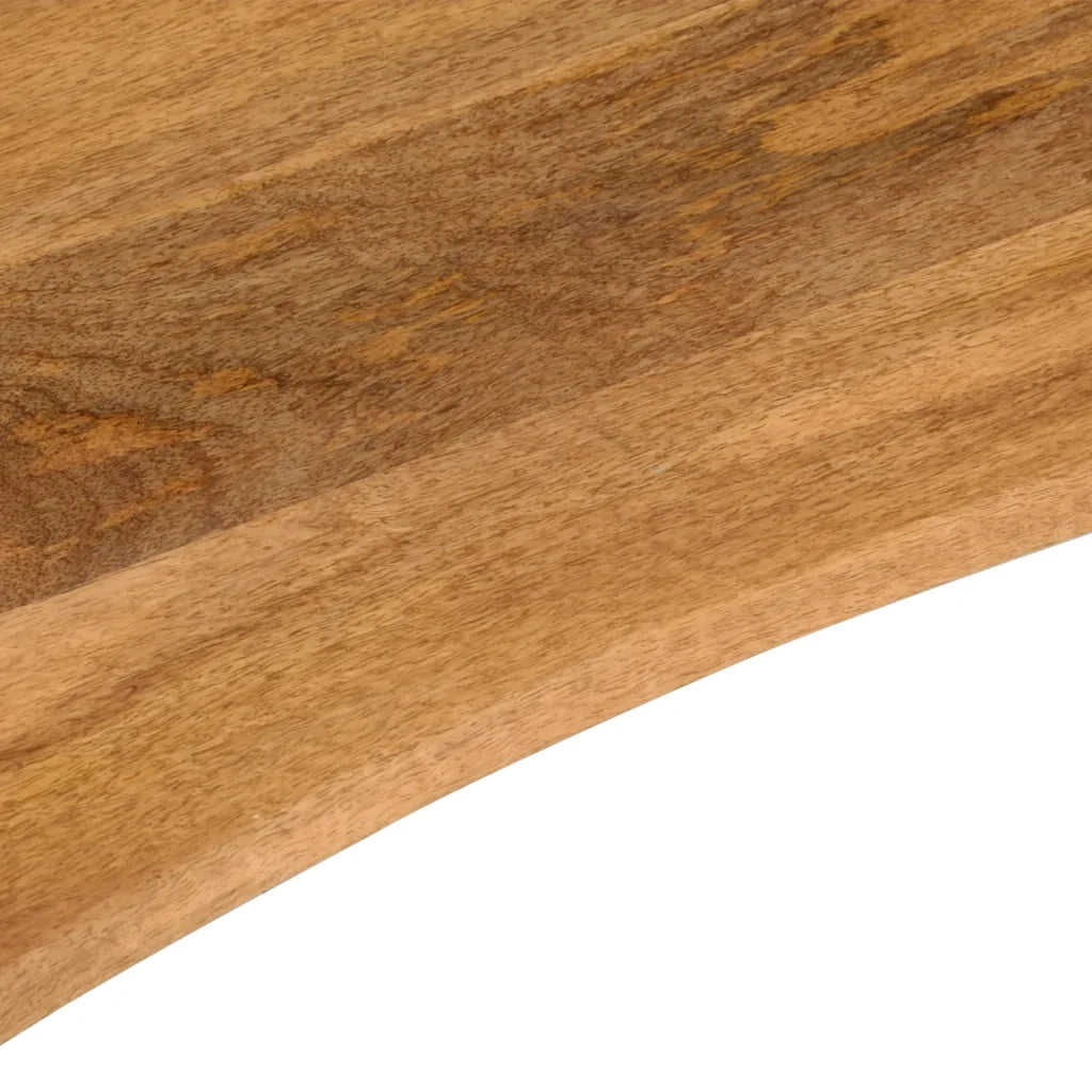 Piano Tavolo | Superficie Tavolo | Piano Scrivania con Curva 110x50x2,5cm Massello Grezzo di Mango
