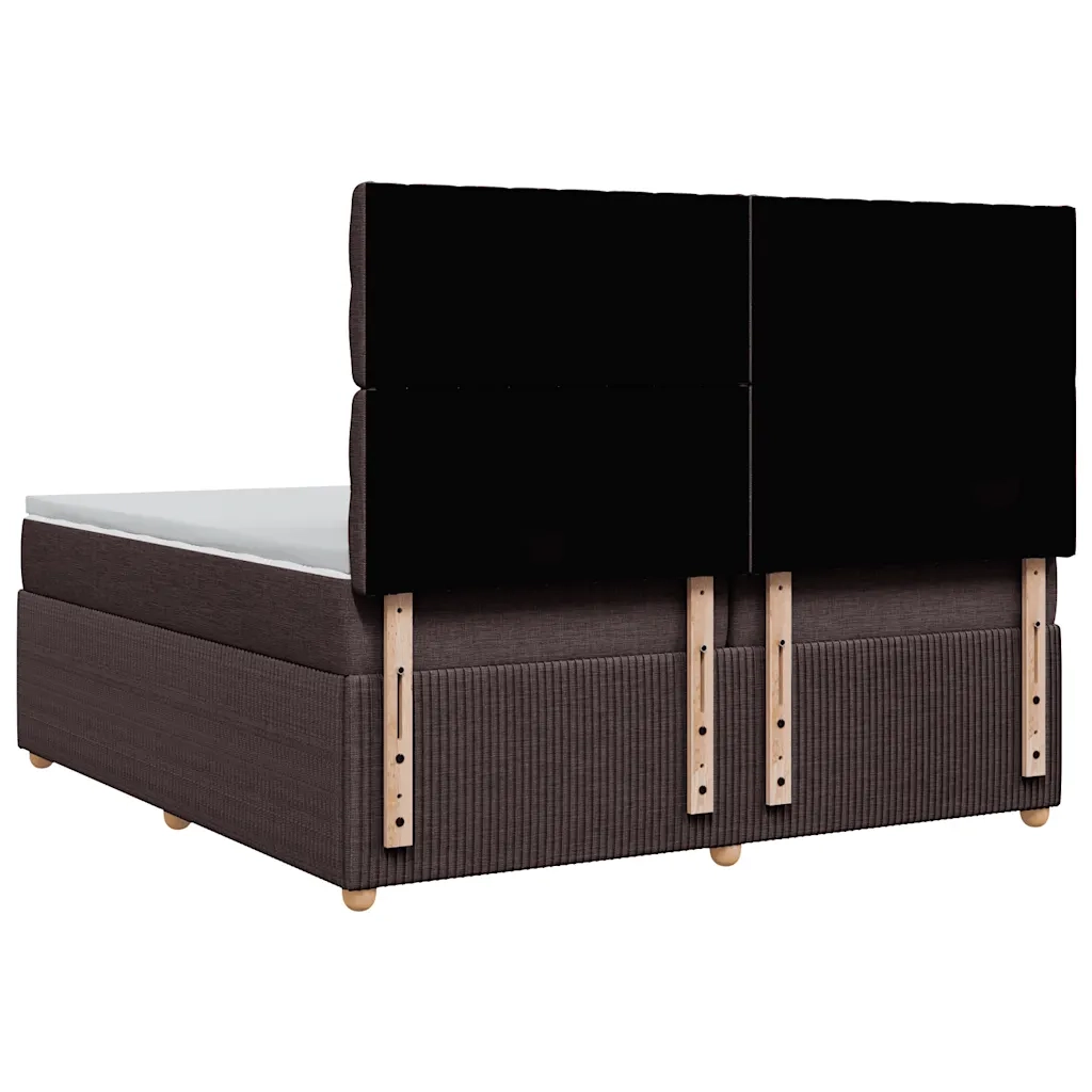 Giroletto a Molle con Materasso Marrone Scuro 200x200cm Tessuto 3292173