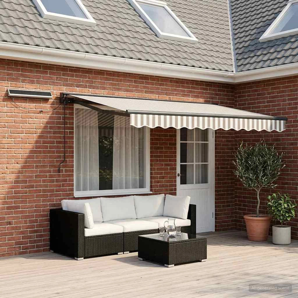 Tettuccio Elettrico Retrattile Grigio chiaro e bianco 5 x 3 m 3426414