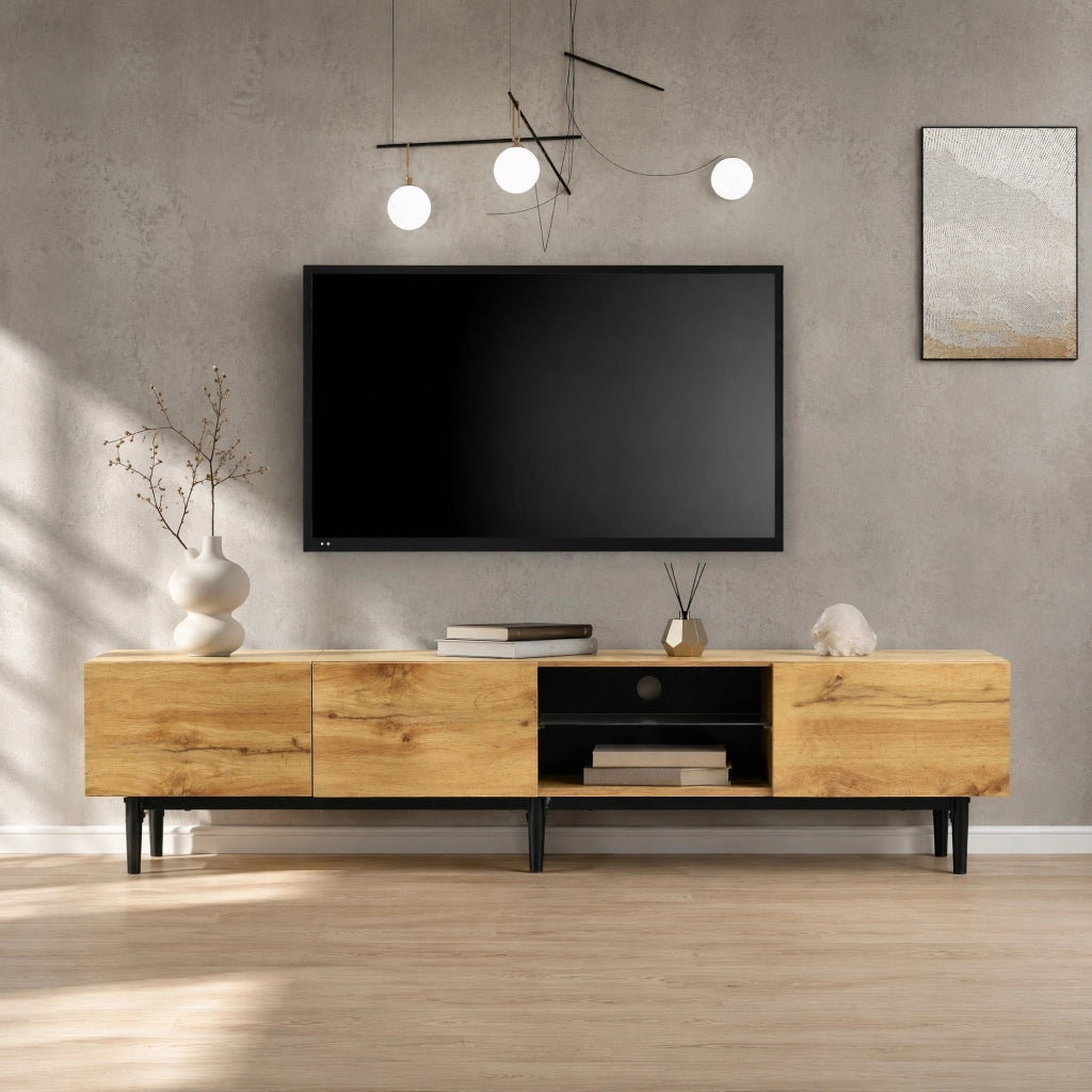 MOBILE TV LED 175x31x41 cm Rovere Chiaro in MDF
