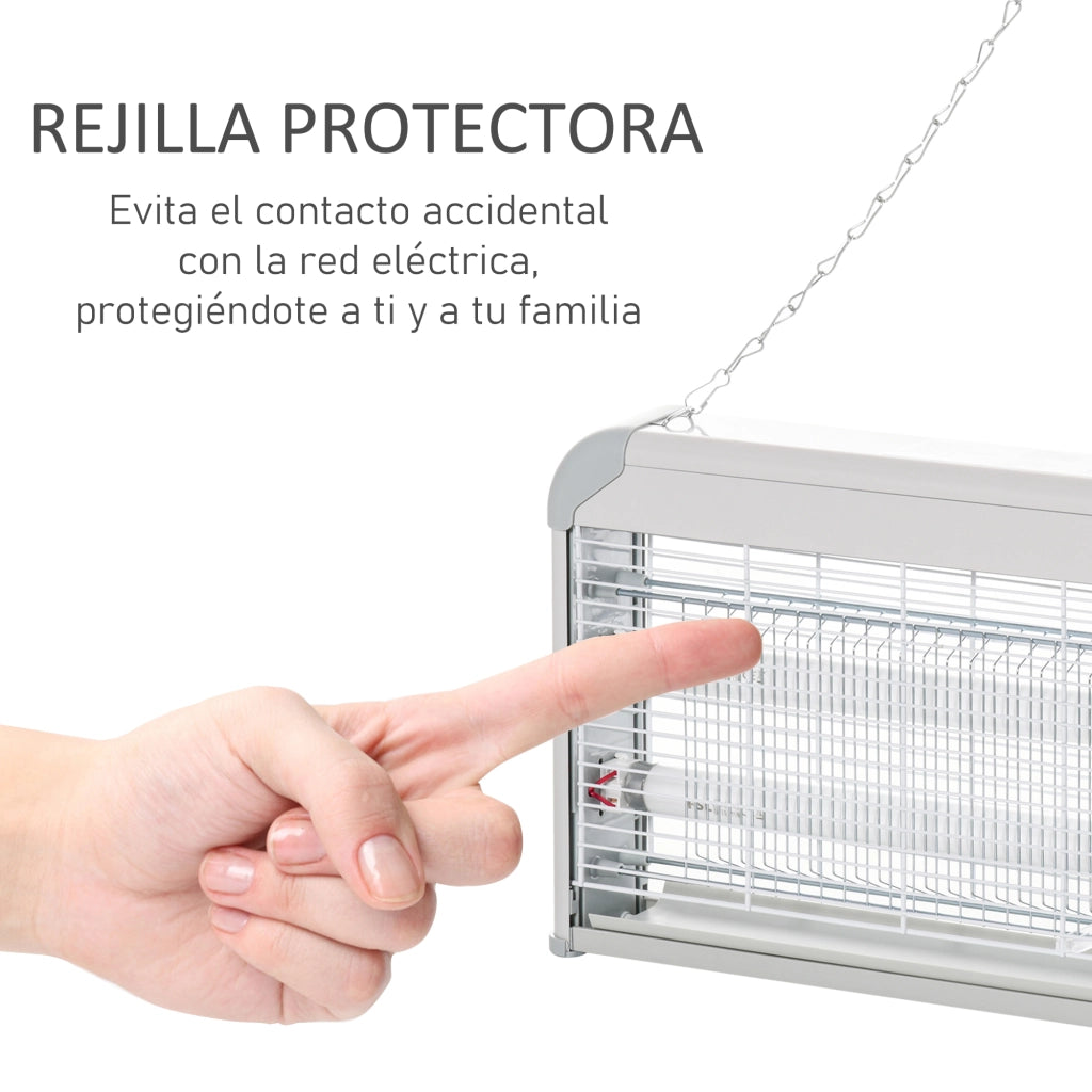 Lampada Antizanzare Elettrica 30W UV ¨C zephmum ¨C 48.5x8.5x26.5 cm Grigio
