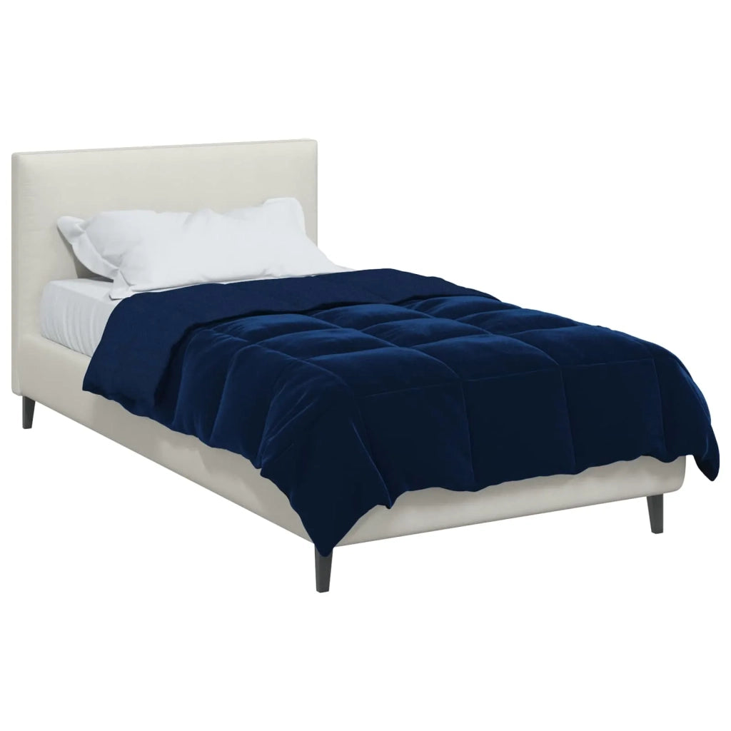 Duvet Invernale Trapuntato Blu Scuro 155 x 220 cm Microfibra 42026140