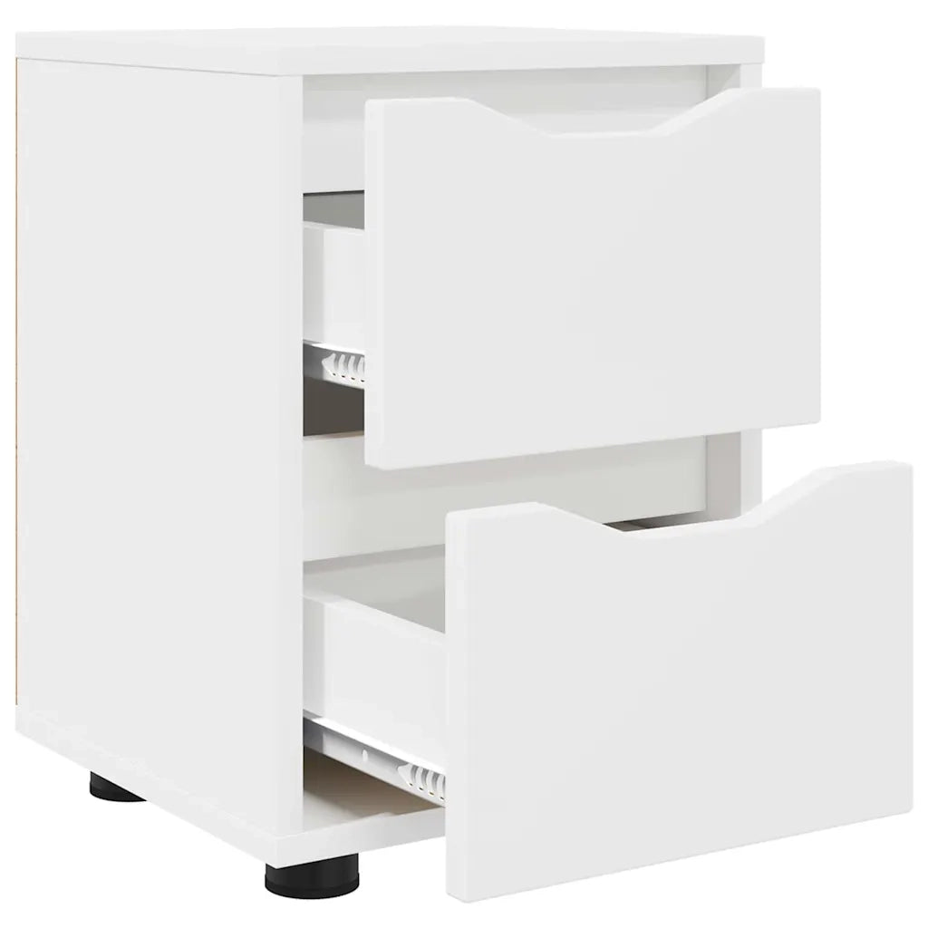 Comodini 2 pz-Set di 2 Tavolino da notte Bianco 30,5 x 30 x 43 cm Legno multistrato